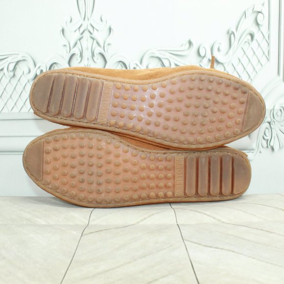 Minnetonka Kilty Brown Suede Cushioned Slip On Moccasins Slippers Size 8 - Picture 9 of 9